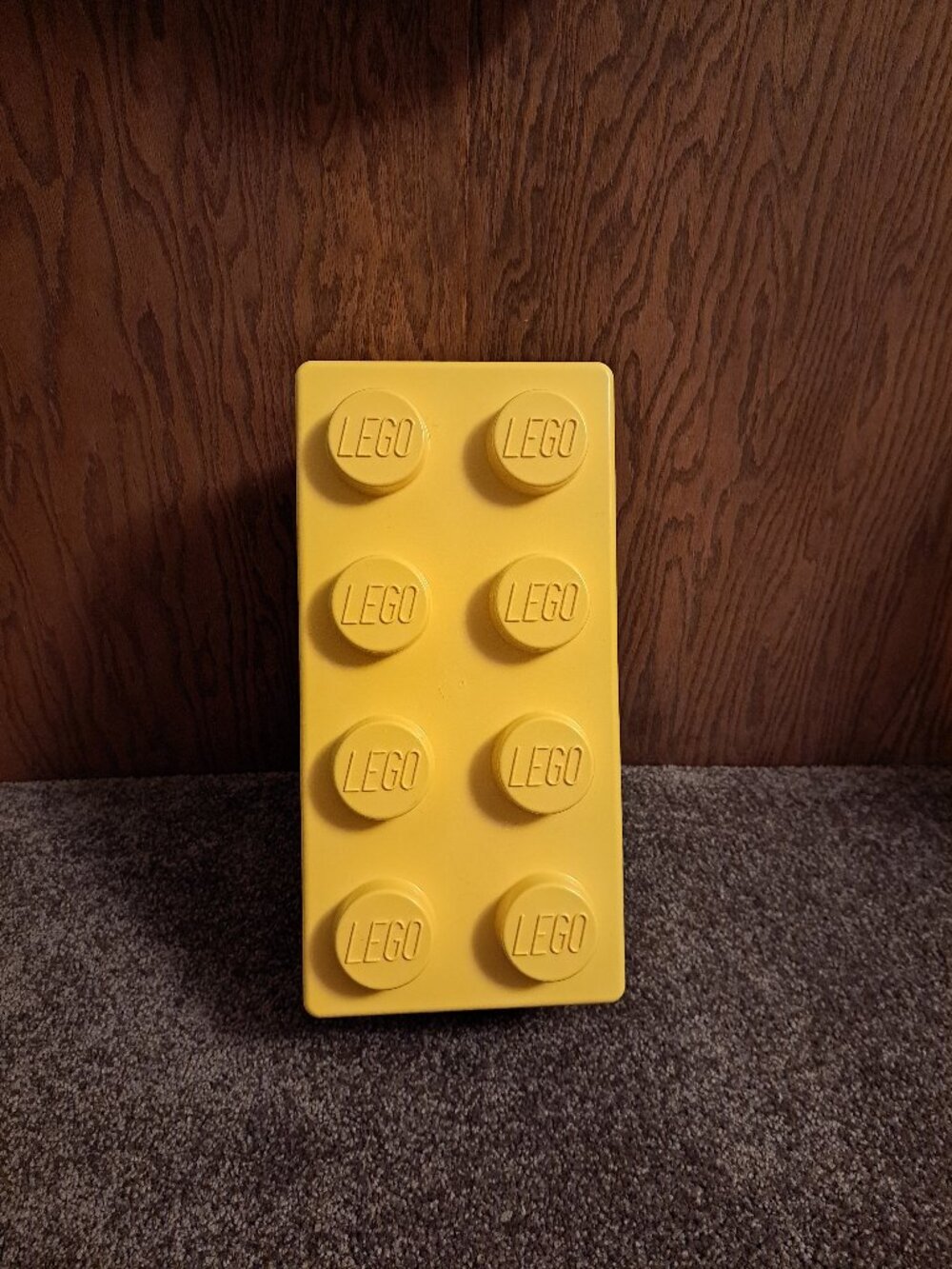 2012 LEGO 8 Stud Yellow Plastic 14" X 7" X 6" LEGO Storage Container, Empty